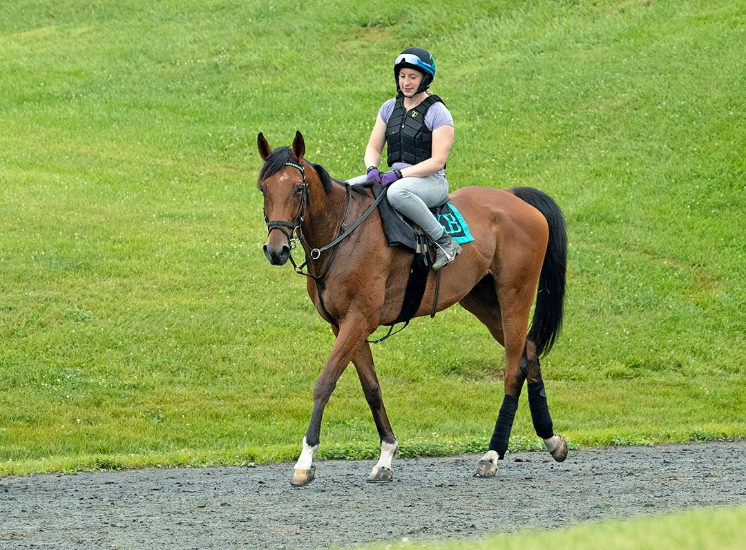 French Light with trainer Keri Brion at Fair Hill in July 2021