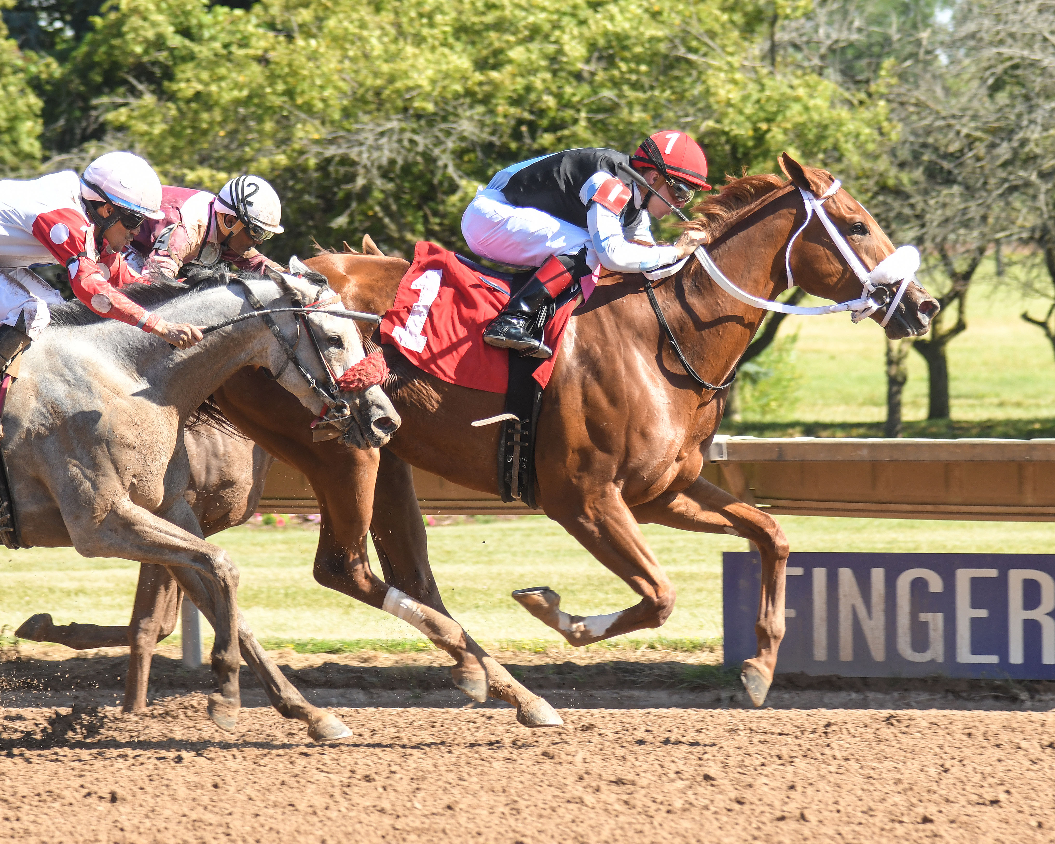 Galaxina wins the New York Oaks at Finger Lakes on July 25 2022