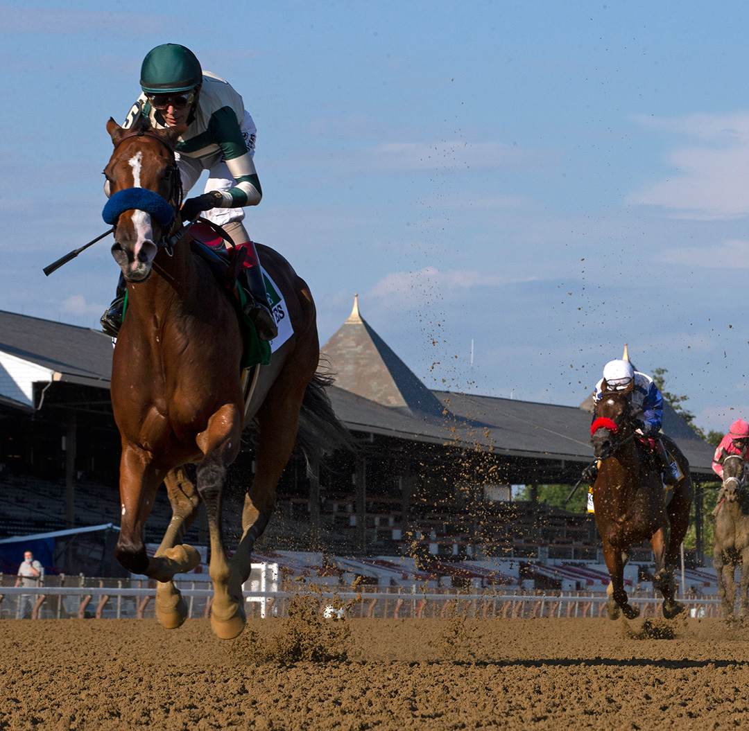 Gamine wins the Test Stakes at Saratoga Race Course