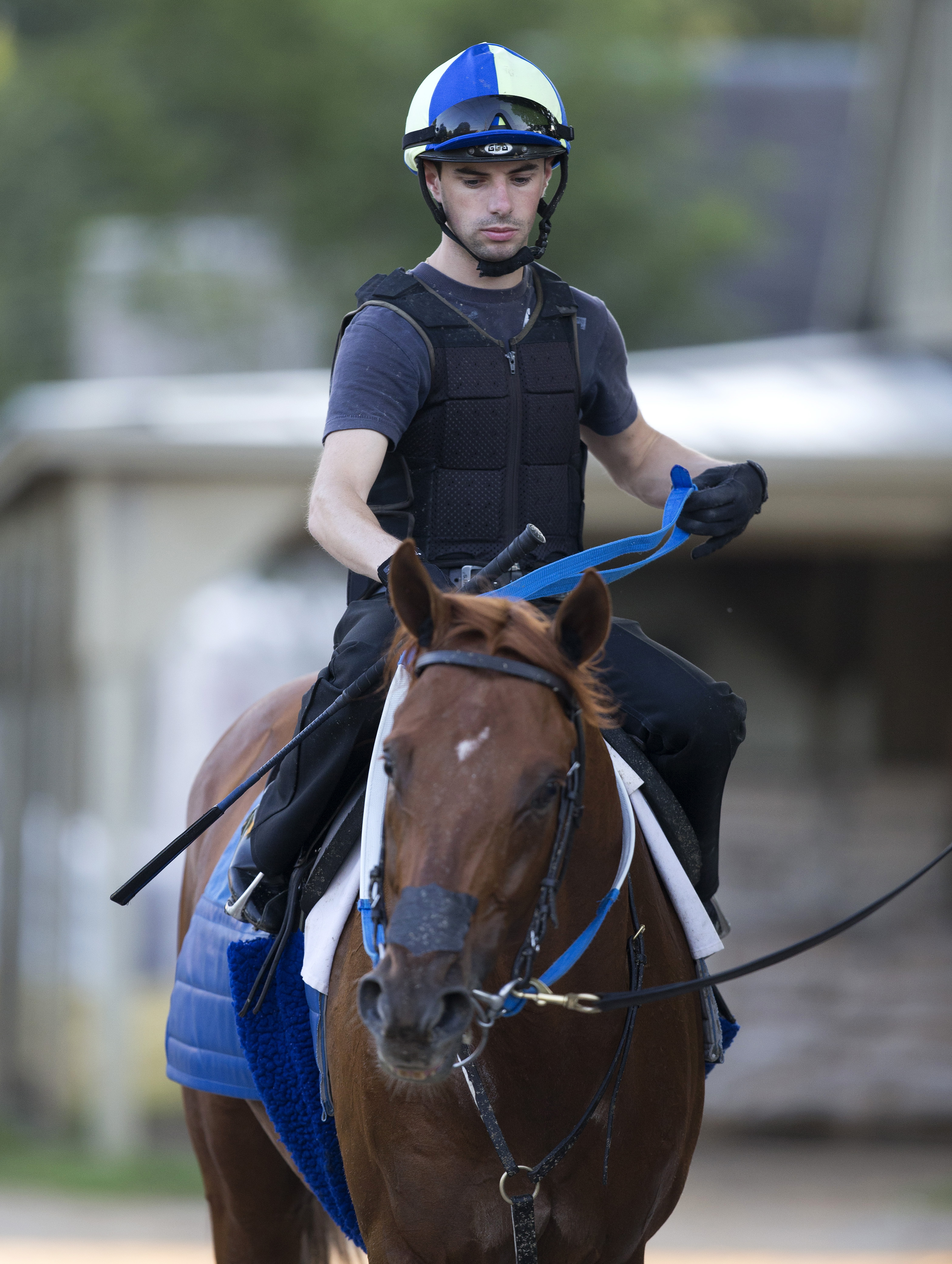 Florent Geroux with Gun Runner at Saratoga on July 18