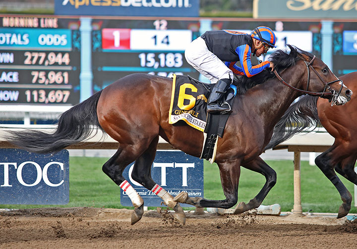 Ginobili finishes second in the San Vincente Stakes at Santa Anita Park