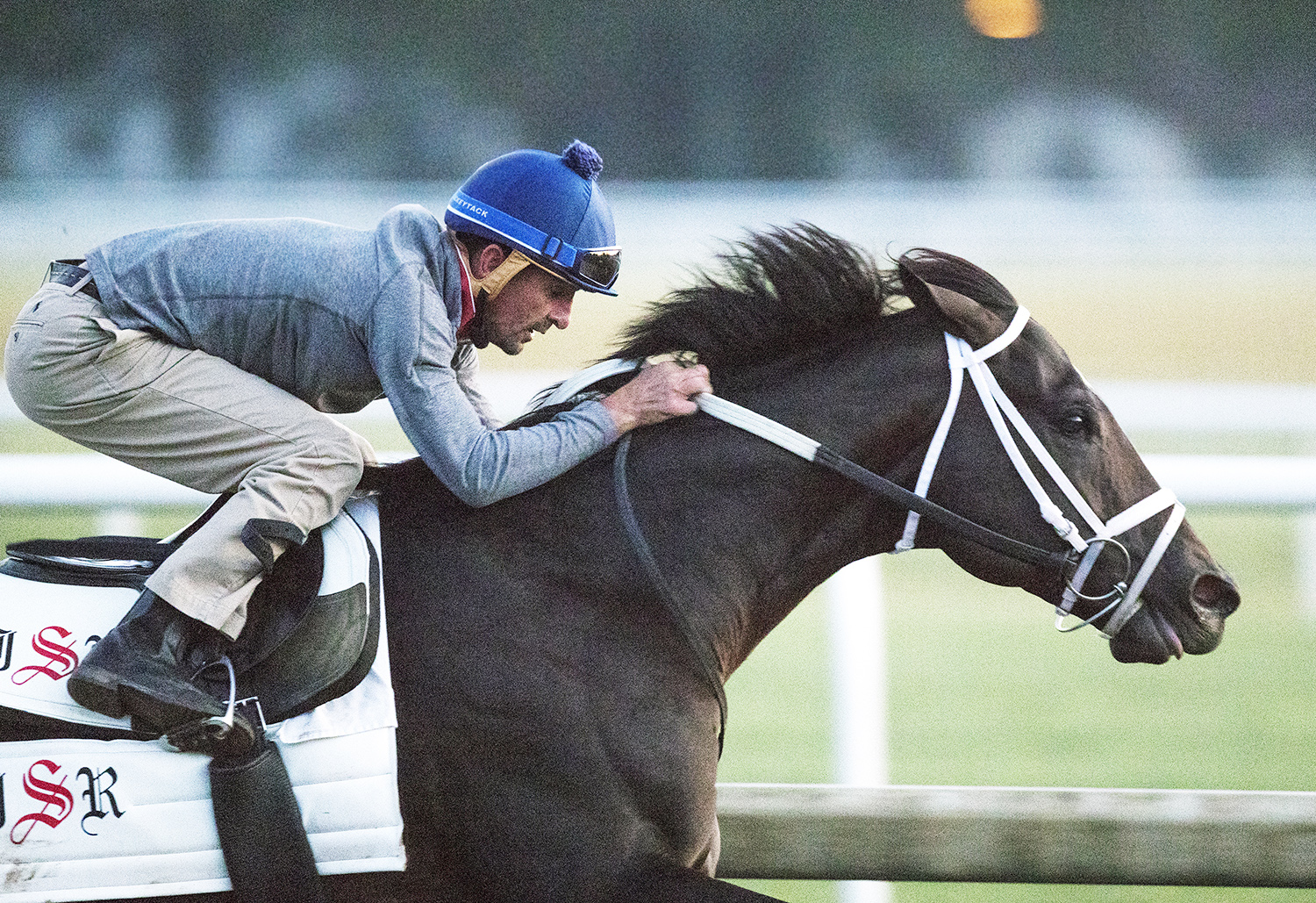 Girvin trains at Saratoga Race Course in August 2017