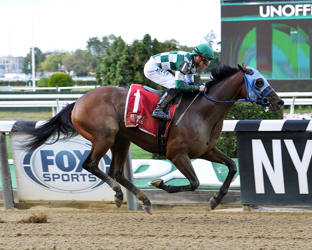 Glass Ceiling wins a Sept. 30 allowance race at Belmont Park