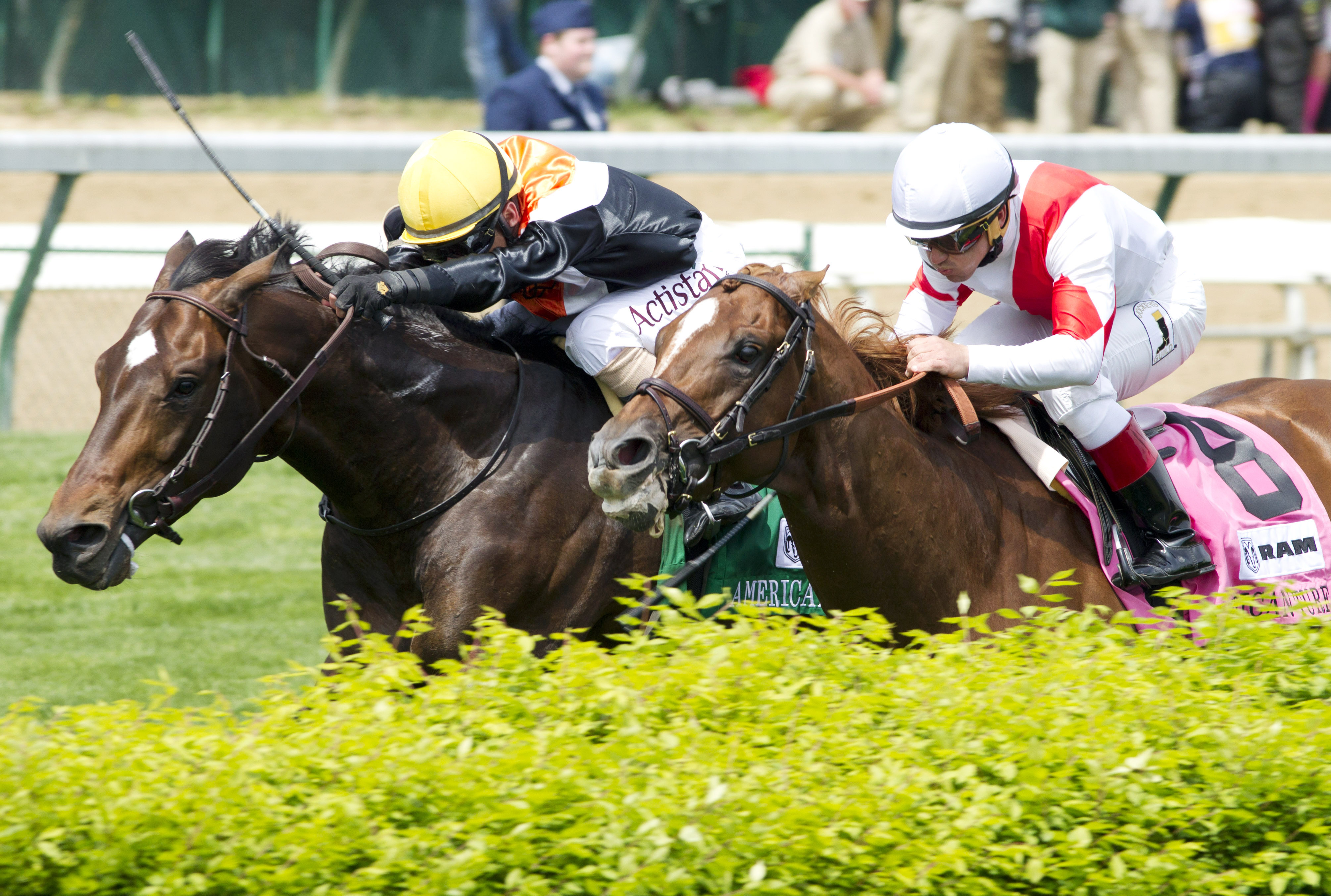 Storming Inti finishes second to Global View in the American Turf