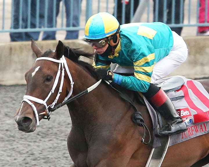 Go Noni Go wins the 2018 Bourbonette Oaks at Turfway Park