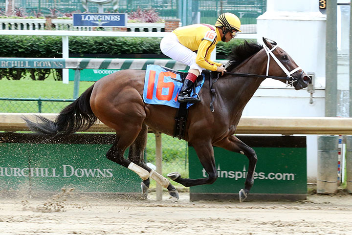 Gold Standard wins a June 8 maiden race at Churchill Downs
