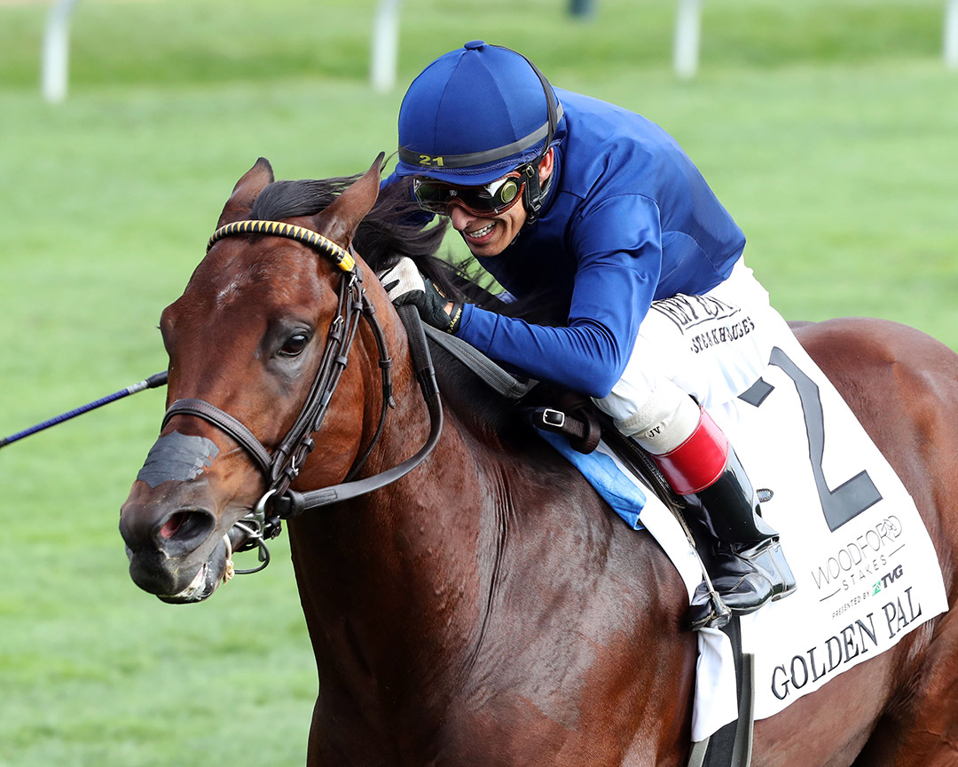 Golden Pal wins the 2021 Woodford Stakes at Keeneland