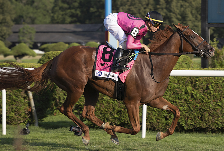Got Stormy wins the 2019 De La Rose Stakes at Saratoga Race Course