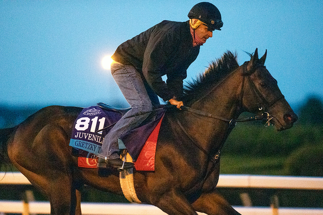 Gretzky the Great trains at Keeneland for the 2020 Breeders' Cup