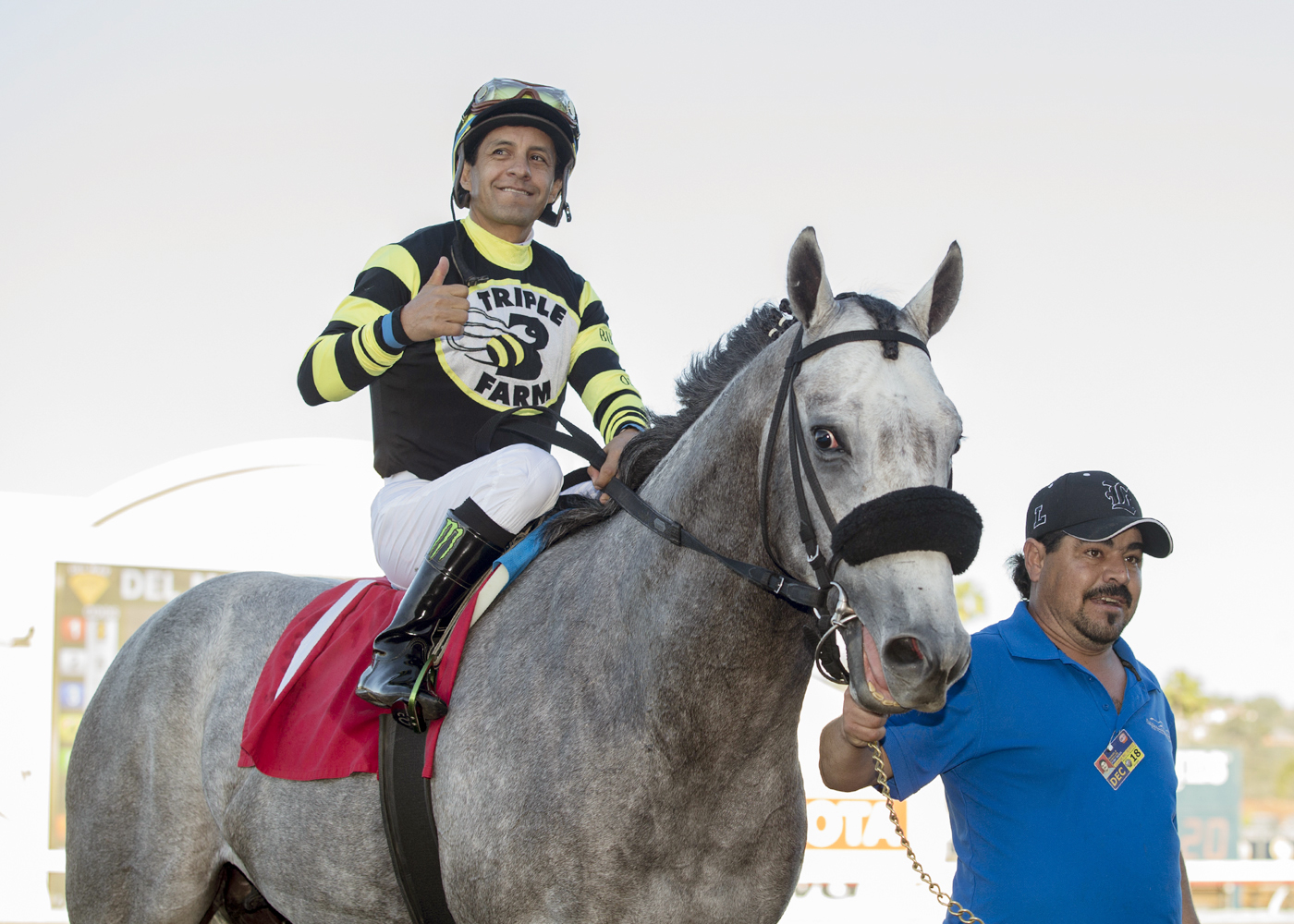 Flavien Prat and Greyvitos after winning the Bob Hope