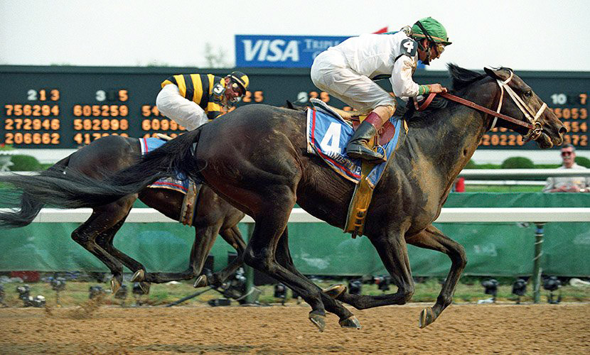 Grindstone wins the 1996 Kentucky Derby at Churchill