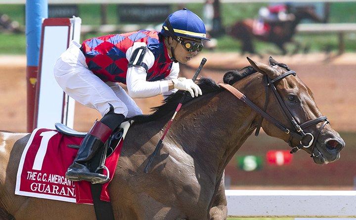 Guarana wins the 2019 Coaching Club American Oaks at Saratoga