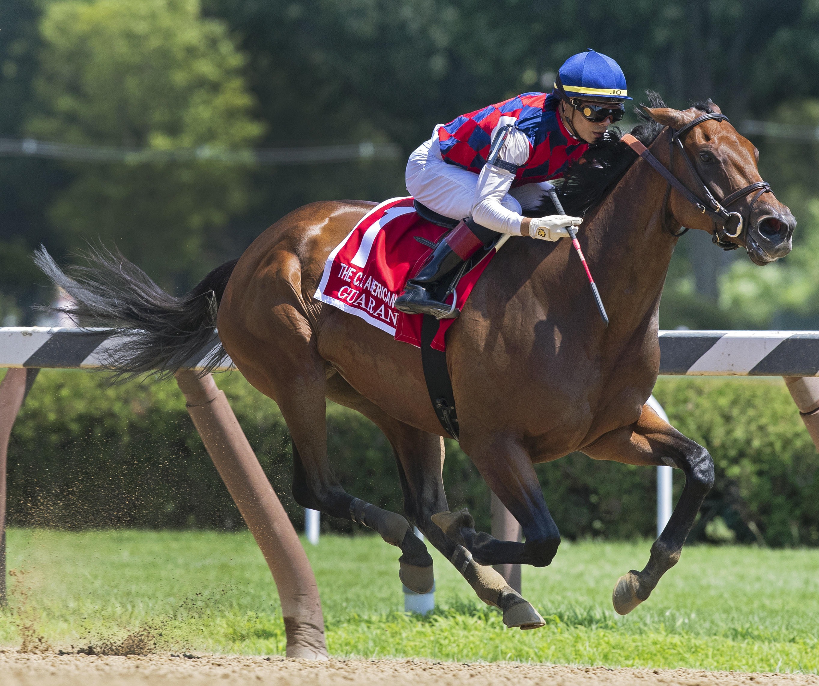 Guarana wins the Coaching Club American Oaks at Saratoga Race Course