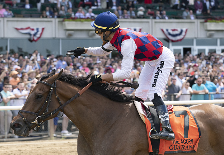 Guarana wins the 2019 Acorn Stakes