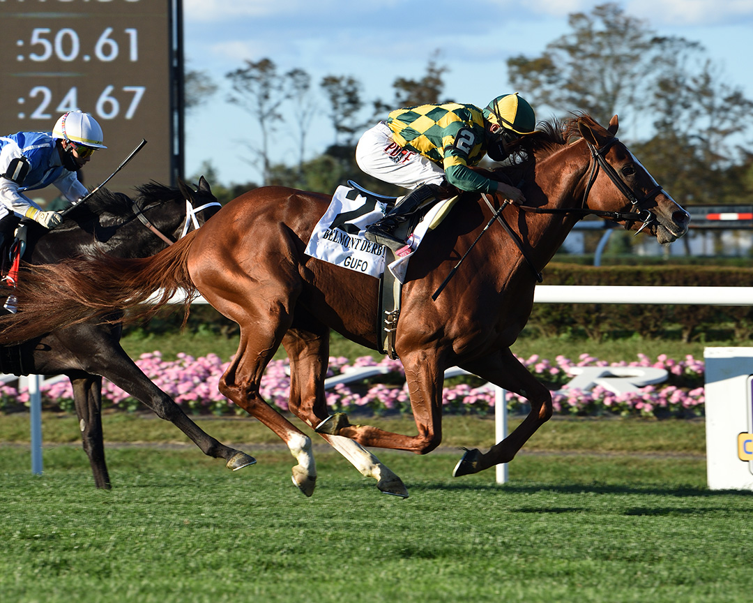 Gufo wins the 2020 Belmont Derby at Belmont Park