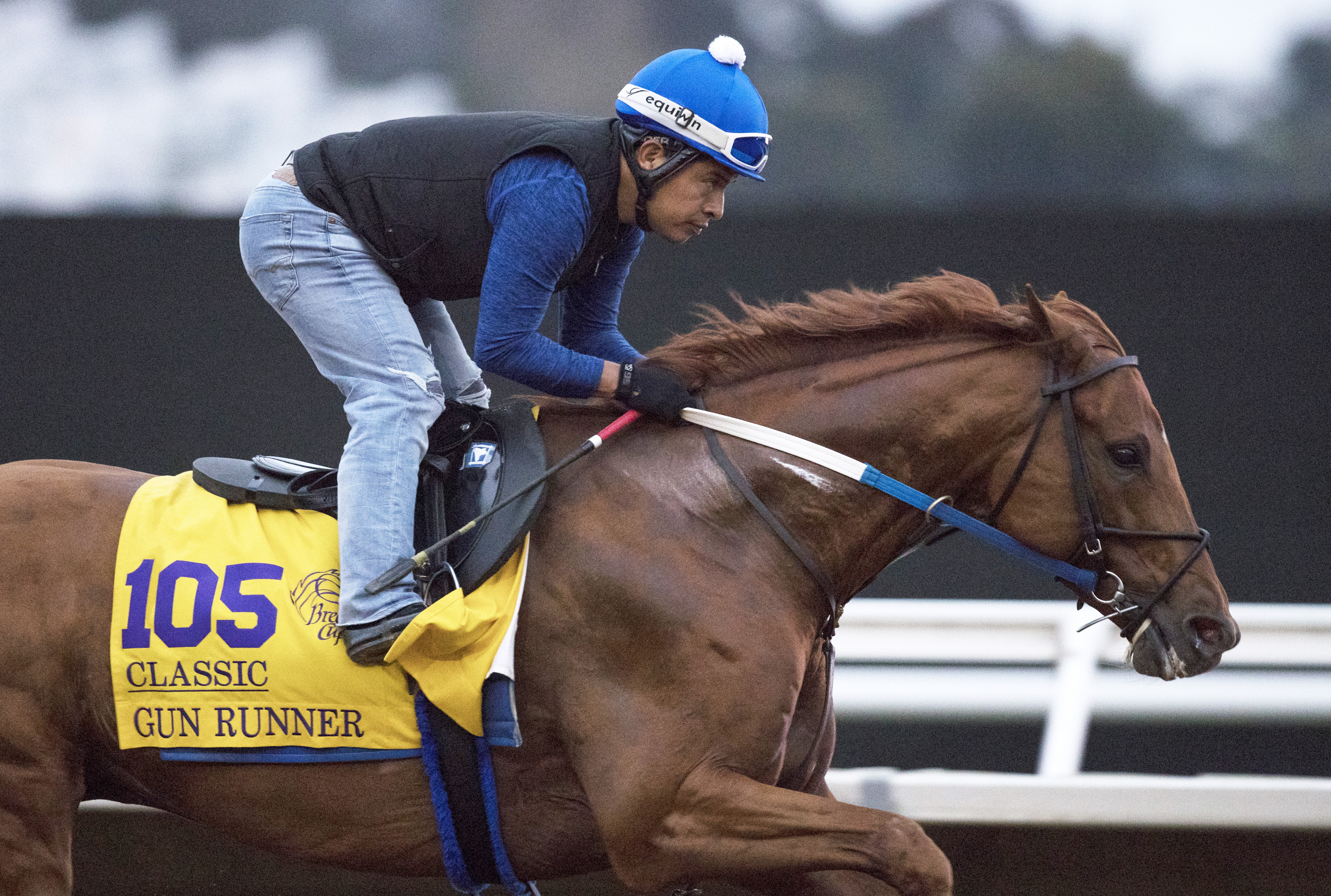 Gun Runner trains at Del Mar on Oct. 30