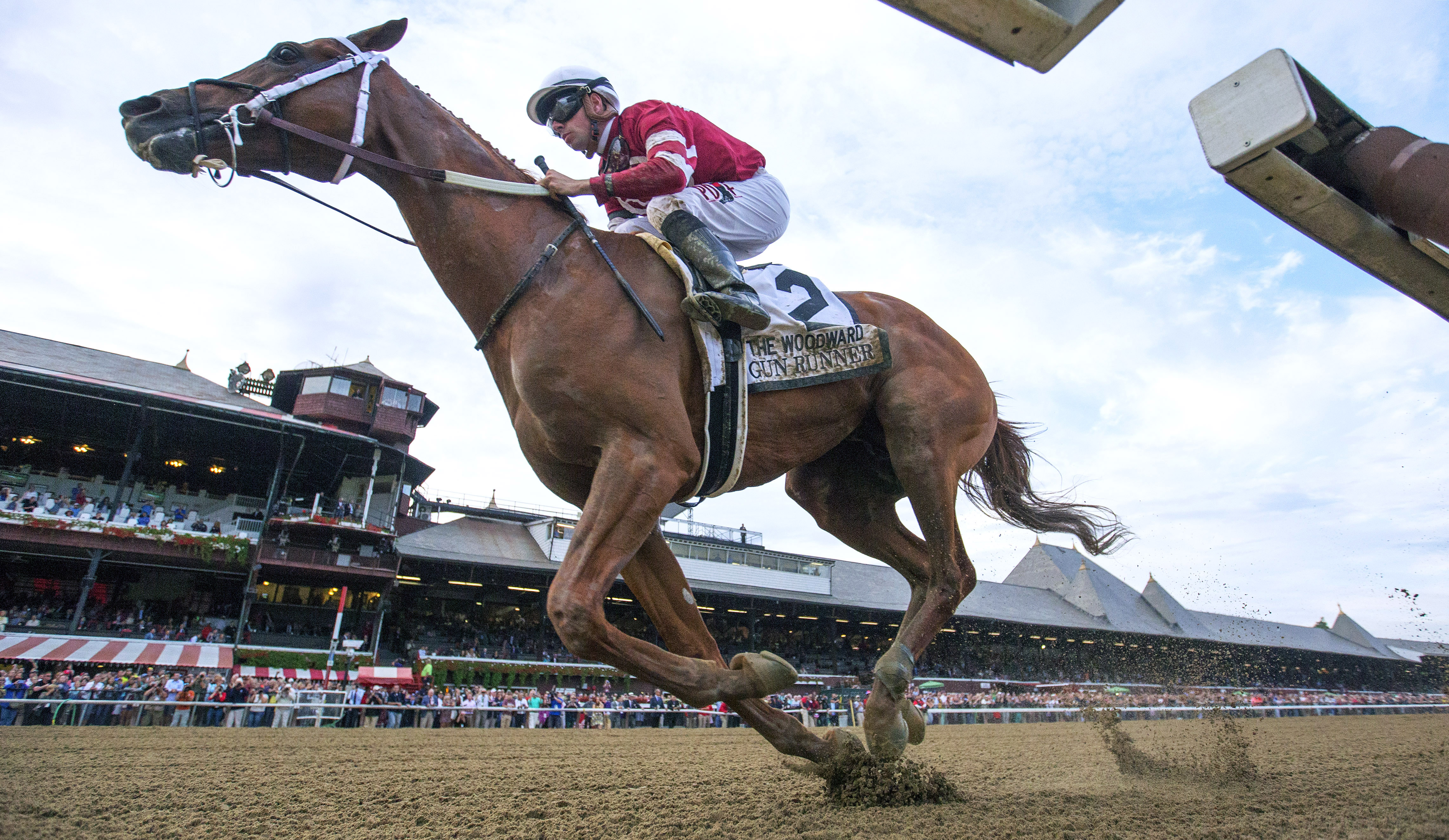 Gun Runner wins the 2017 Woodward Stakes