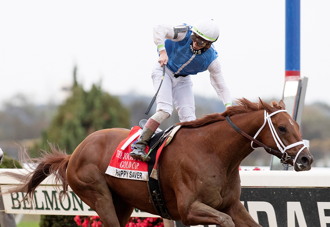 Happy Saver wins the 2020 Jockey Club Gold Cup at Belmont Park