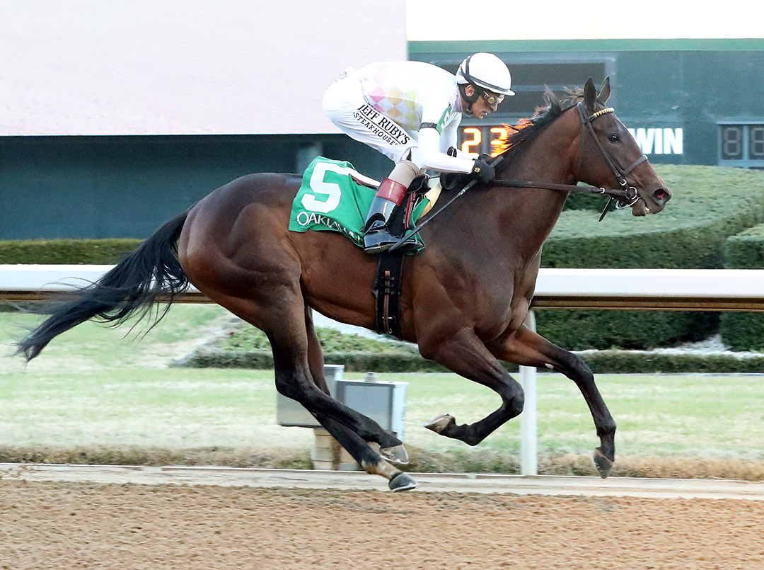 Happy Soul wins the 2022 Dixie Belle Stakes at Oaklawn