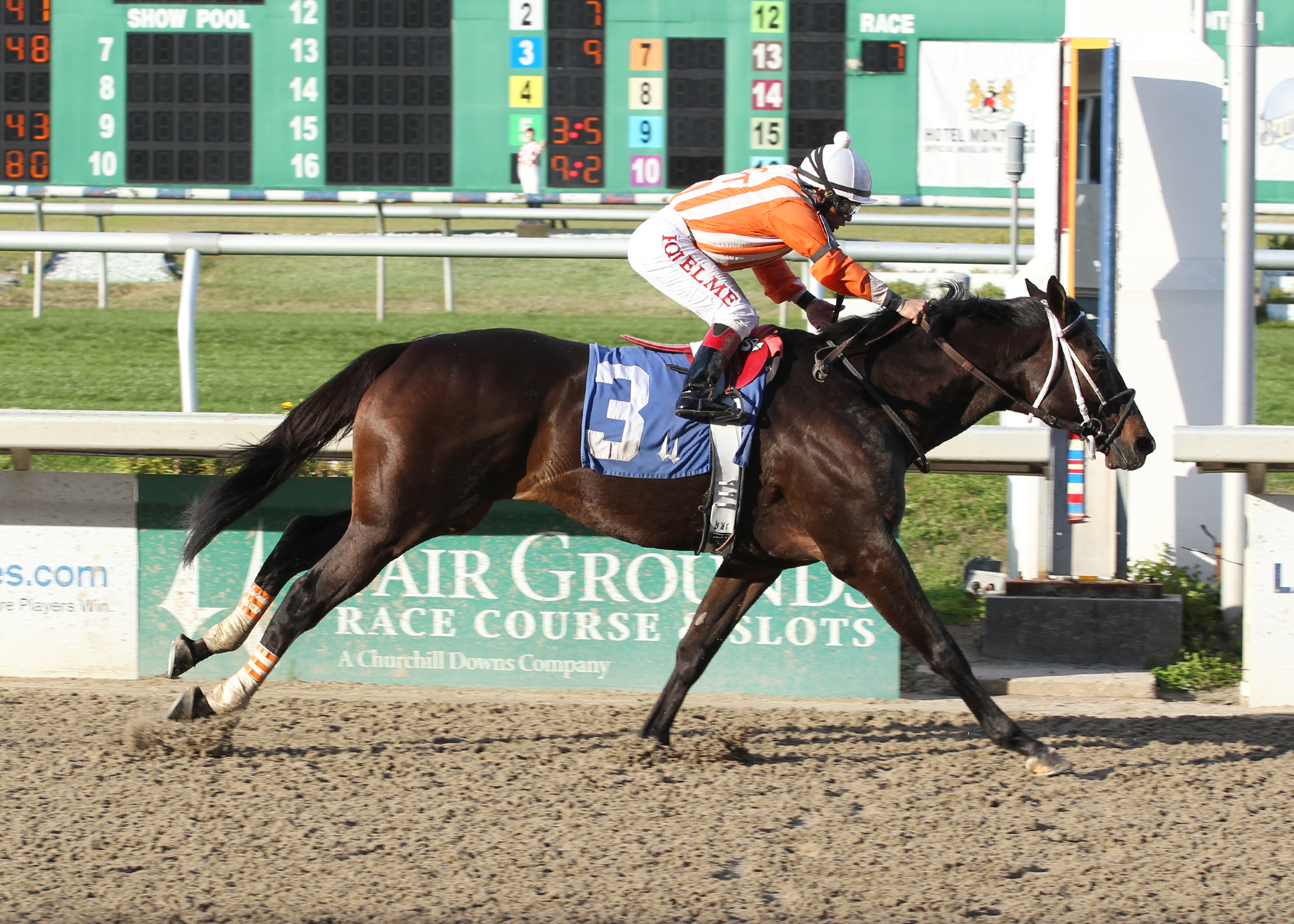 Hard Aces wins the Louisiana Stakes