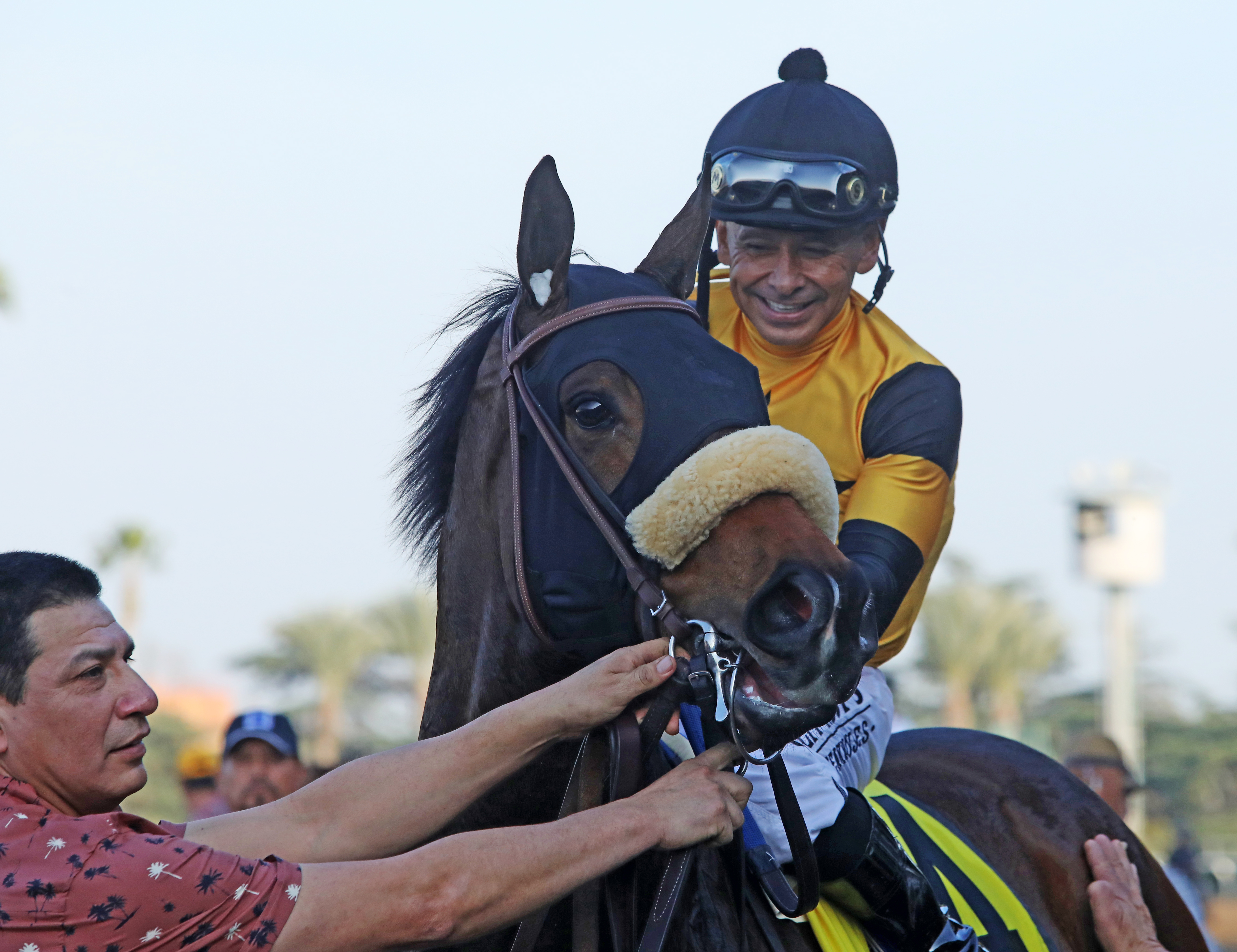 Hard Not to Love following victory in the 2020 Santa Monica Stakes