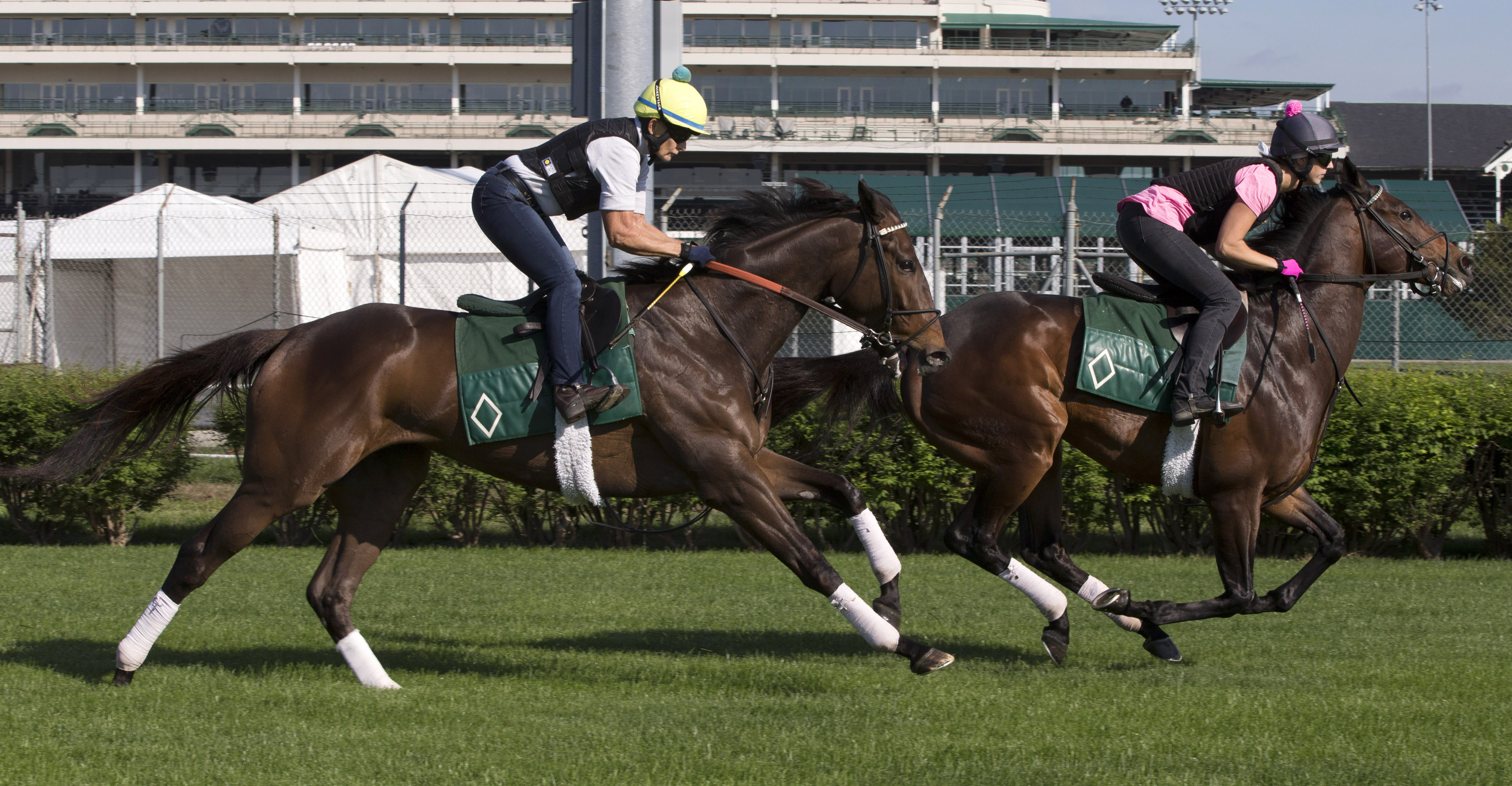 Ballagh Rocks gallops with Harmonize at Churchill on April 25