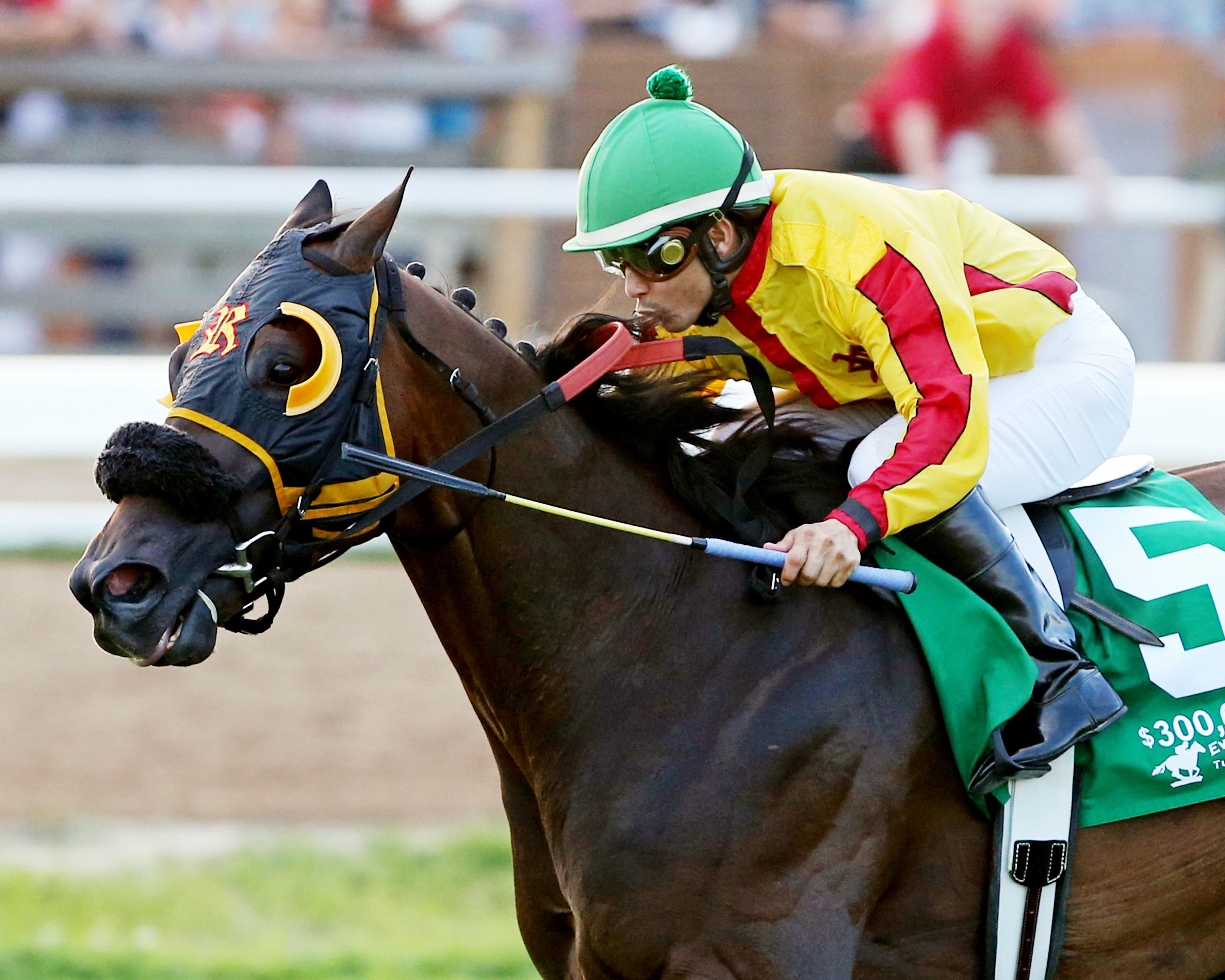 Heitai wins the Evangeline Downs Turf Sprint