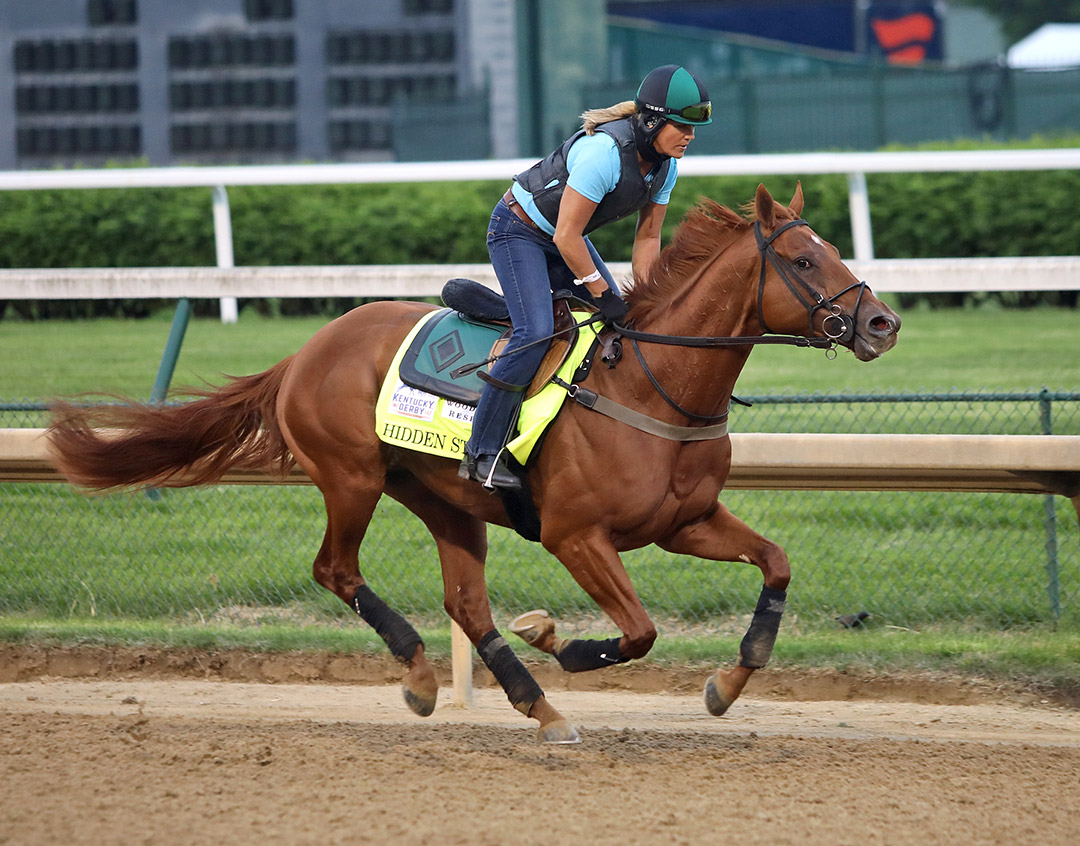 Hidden Stash trains at Churchill Downs on April 28