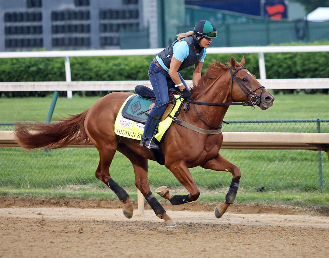 Hidden Stash trains at Churchill Downs on April 28
