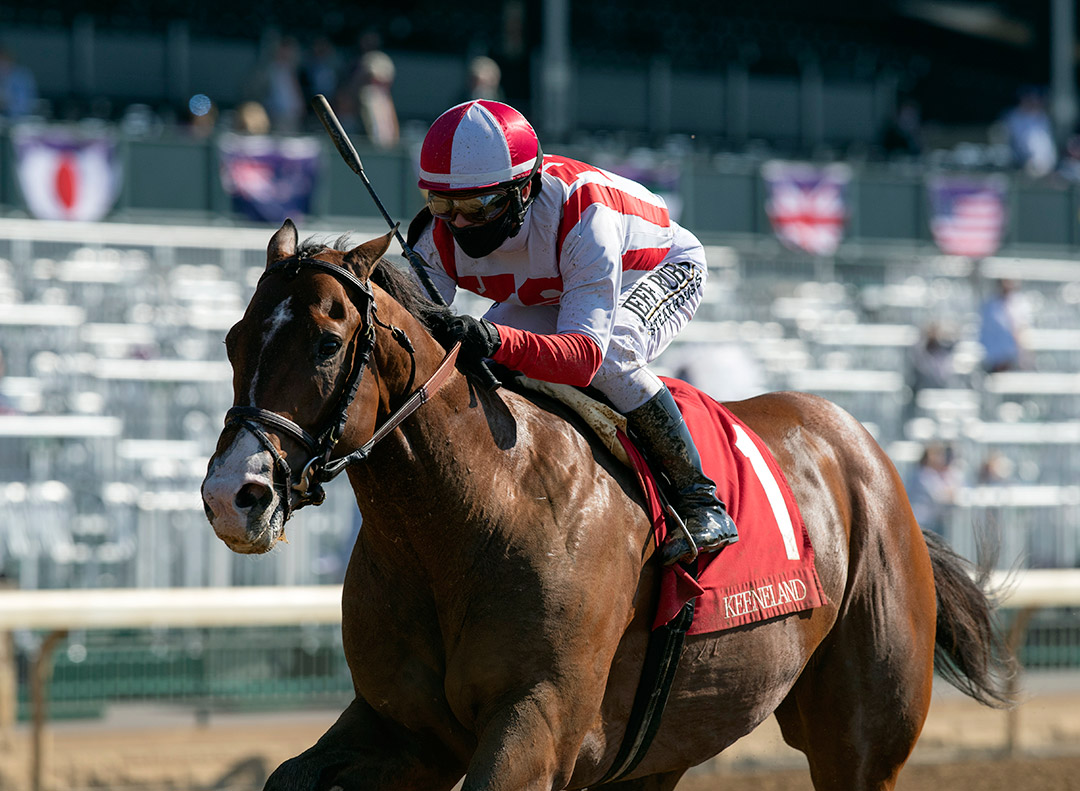 Highly Motivated wins the 2020 Nyquist Stakes at Keeneland