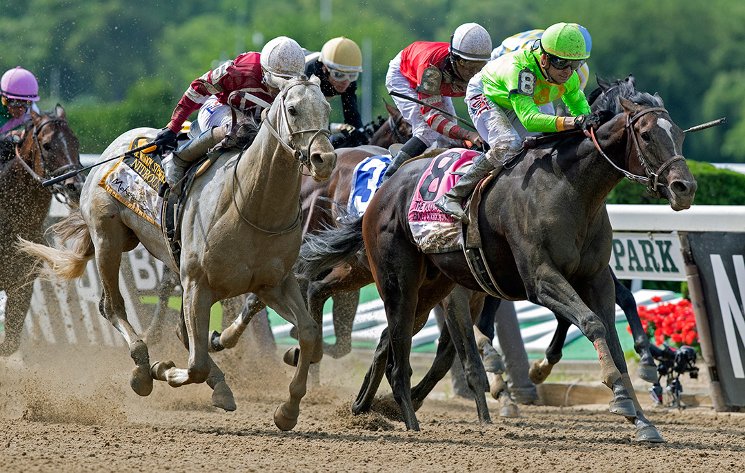 Hog Creek Hustle wins the 2019 Woody Stephens at Belmont Park