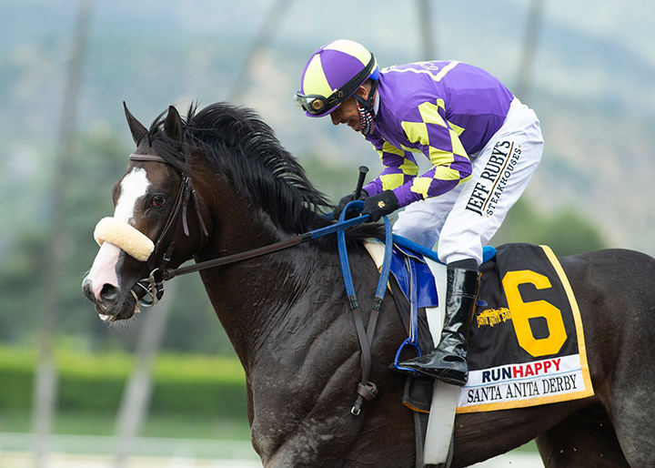 Honor A. P. after winning the Santa Anita Derby at Santa Anita Park