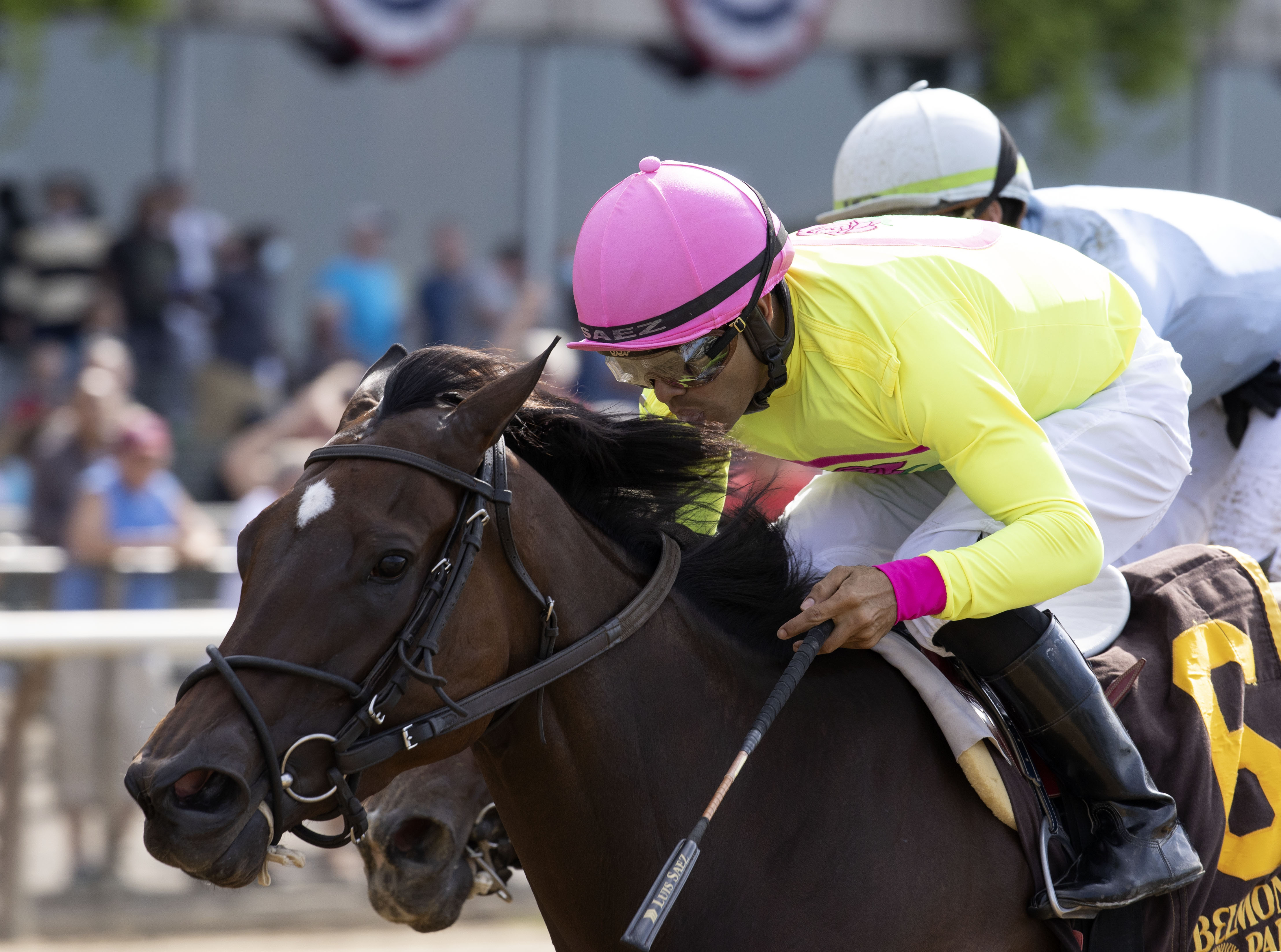 Hot Peppers wins the Victory Ride at Belmont on July 9 2022