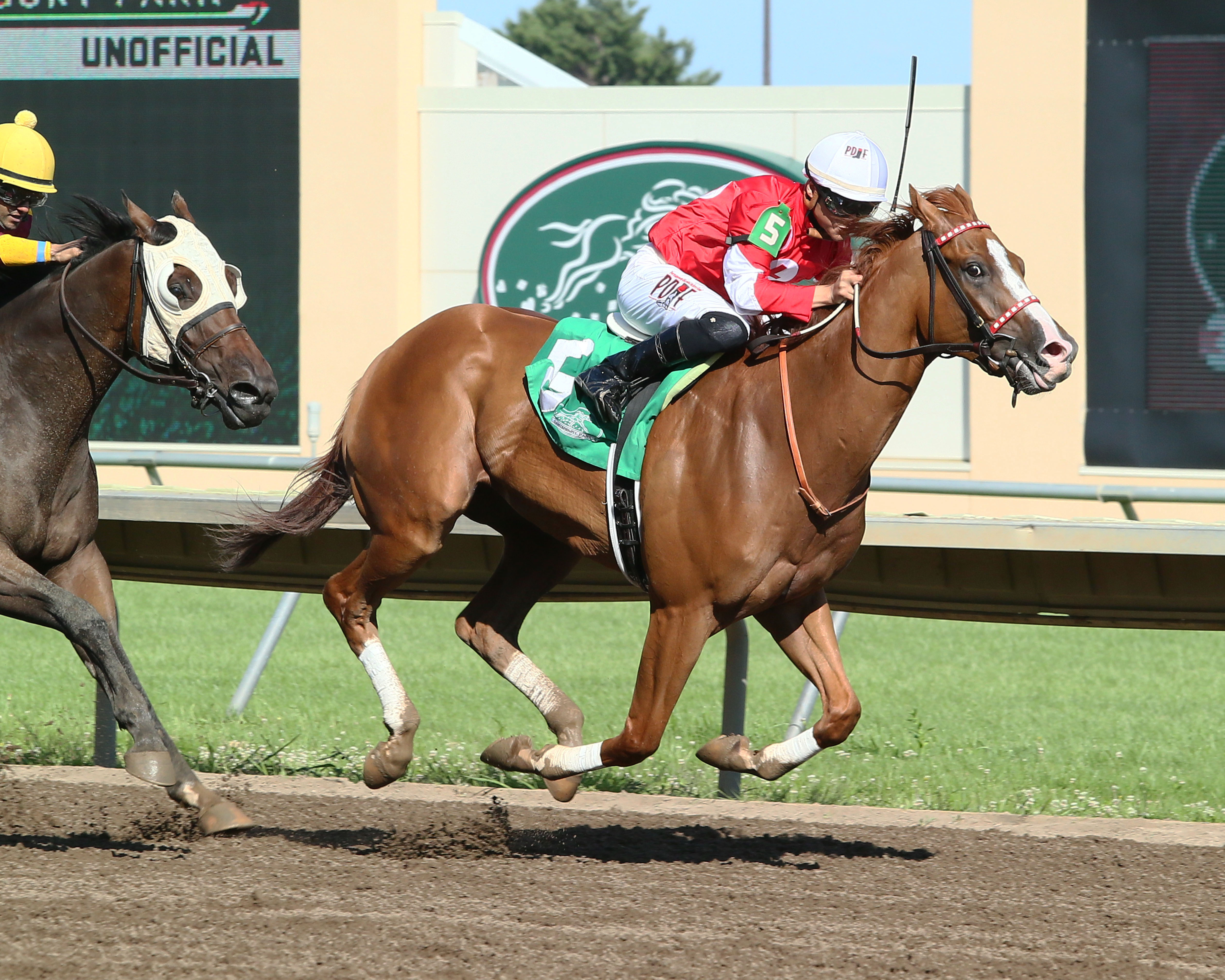 Hot Shot Kid wins the 2017 Minnesota Derby