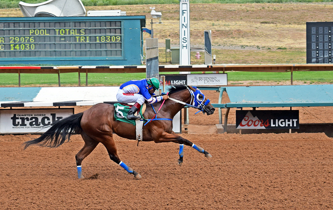 Hotsempting wins a Rainbow Derby trial at Ruidoso Downs
