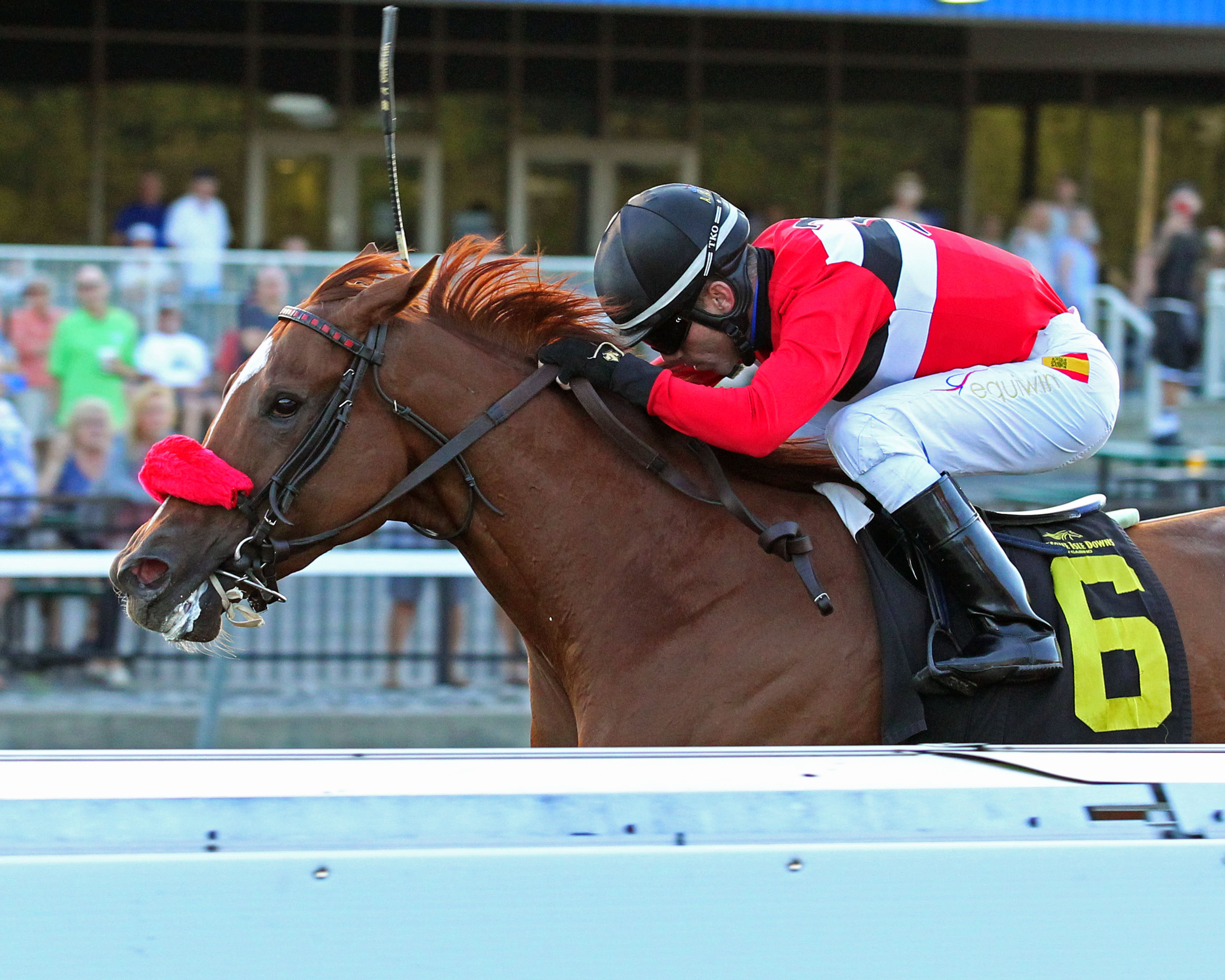 Hotshot Anna scores a repeat victory in the Satin and Lace Stakes at Presque Isle on Monday. 8-19-2019.Coady