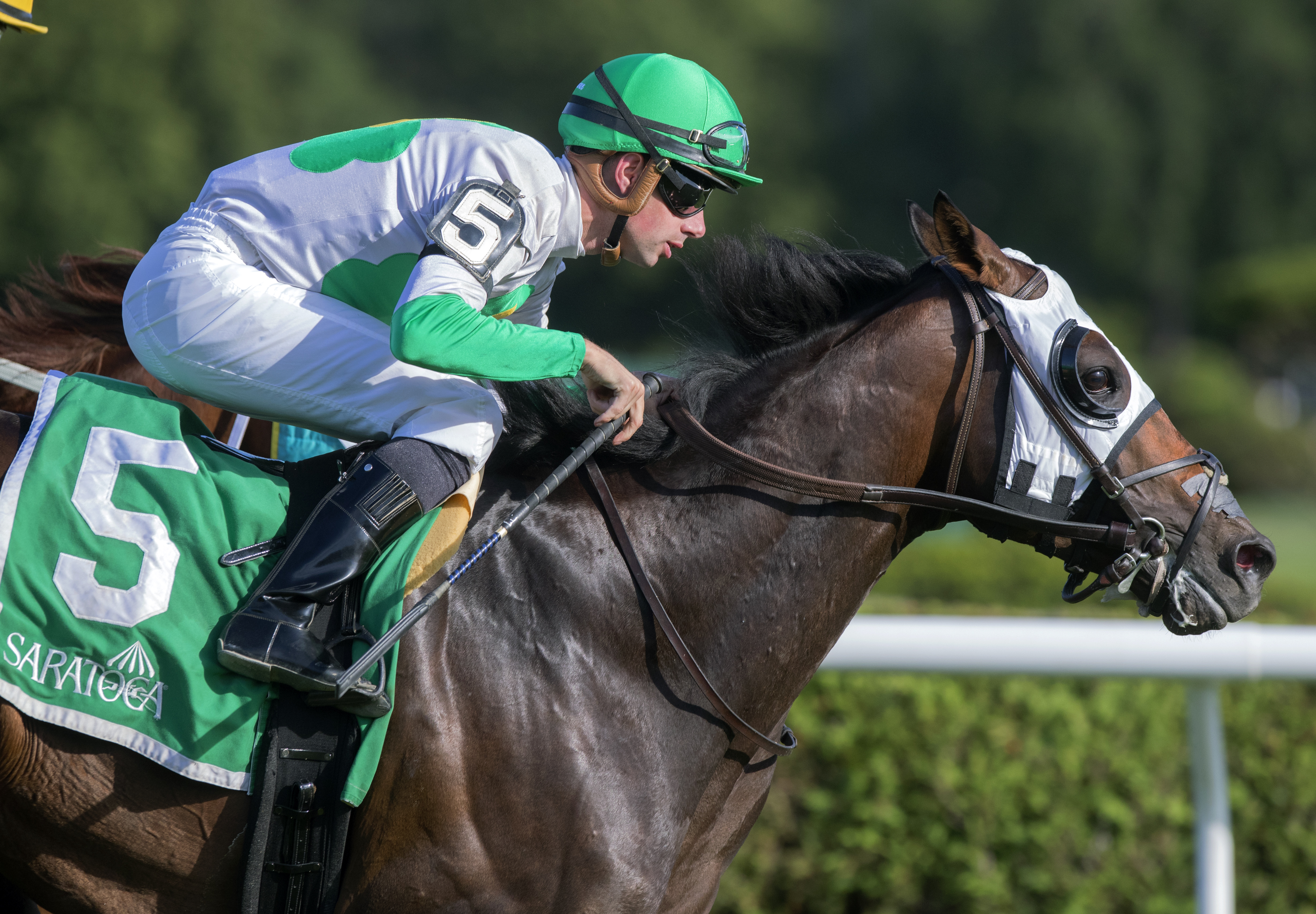 Hunter O'Riley wins the Bowling Green Stakes at Saratoga on 7.29.17_BL