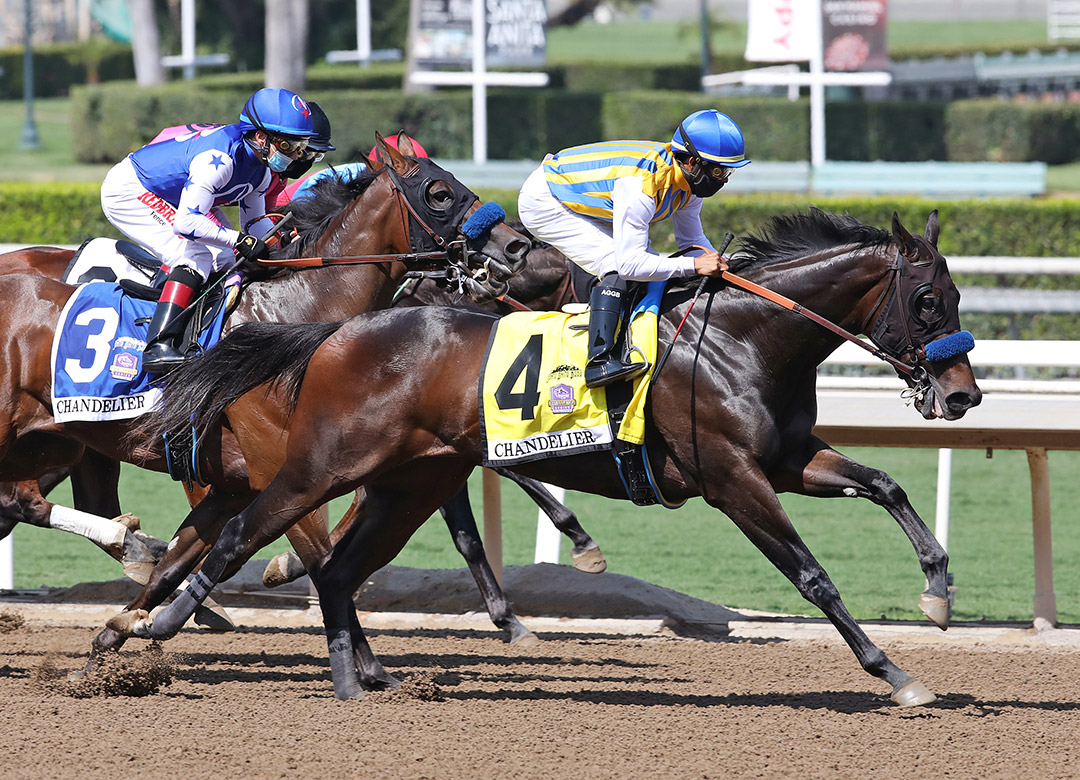 Illumination finishes fourth in the 2020 Chandelier Stakes at Santa Anita Park