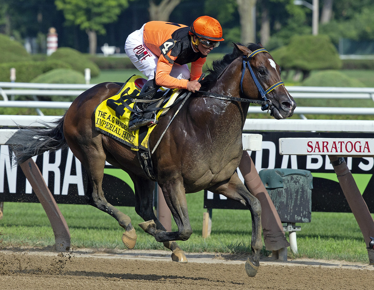 Imperial Hint wins the Vanderbilt Handicap