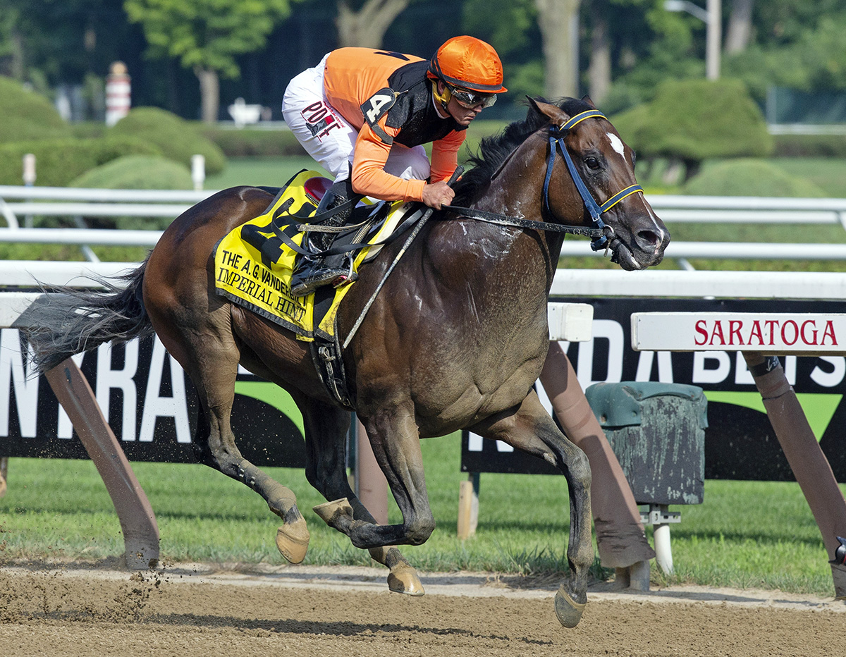 Imperial Hint wins the Vanderbilt Handicap