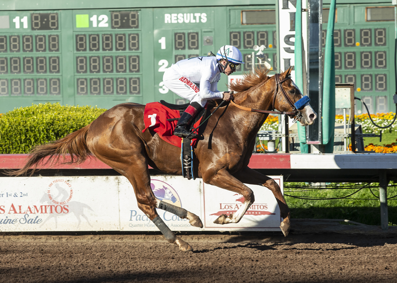 Improbable wins the 2018 Los Alamitos CashCall Futurity
