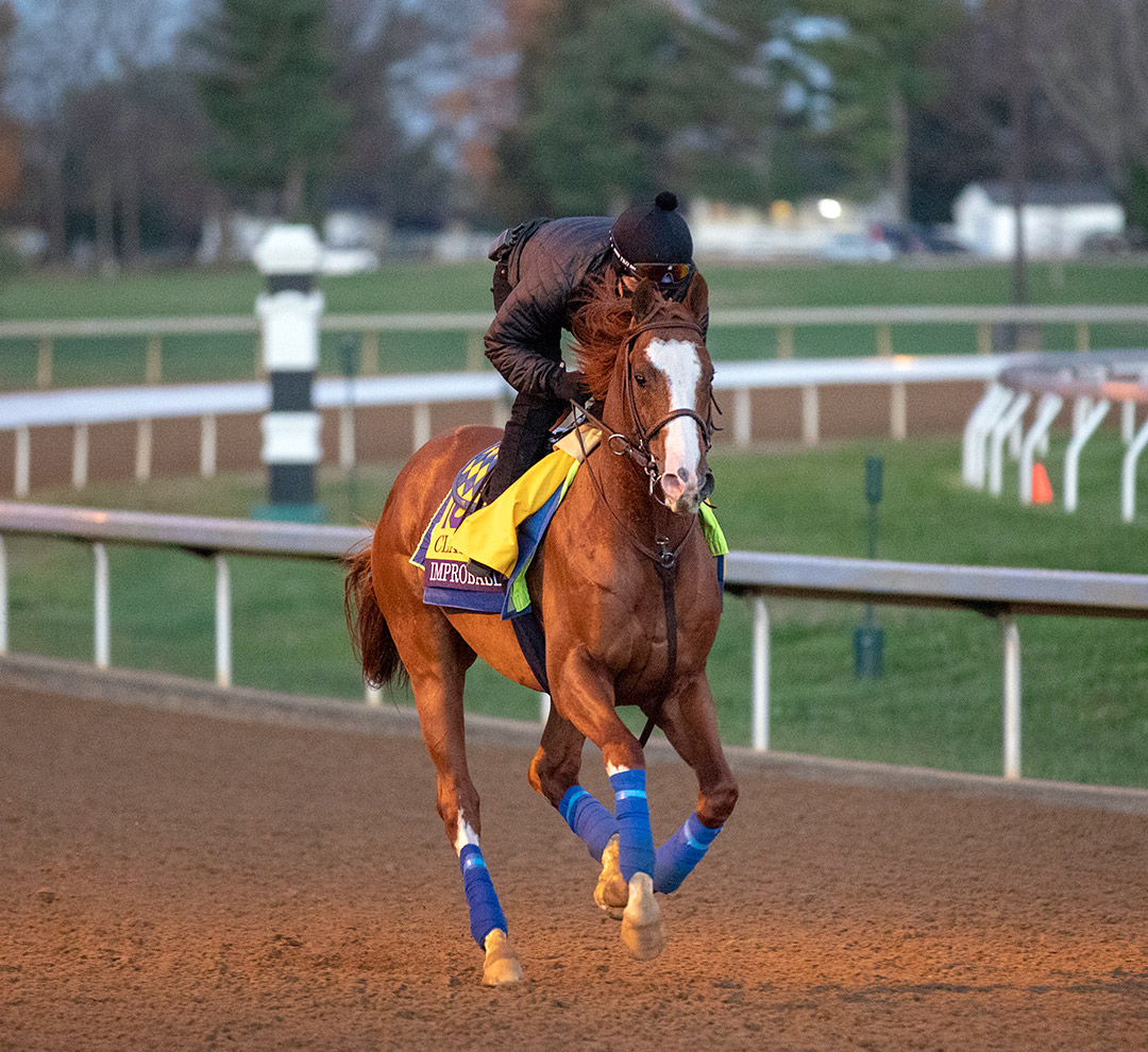 Improbable trains at Keeneland on Nov. 4
