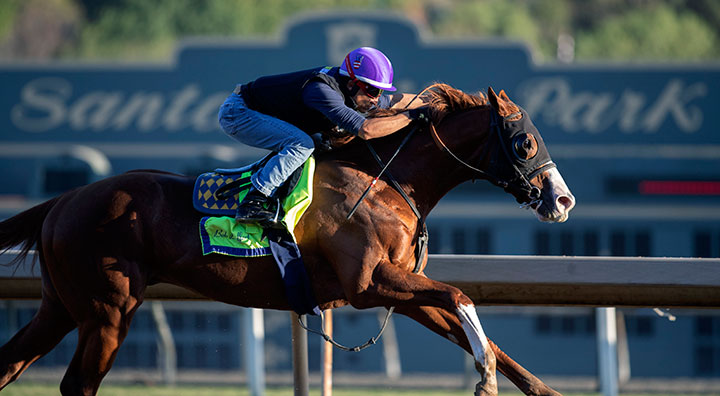 Improbable trains at Santa Anita in October 2019