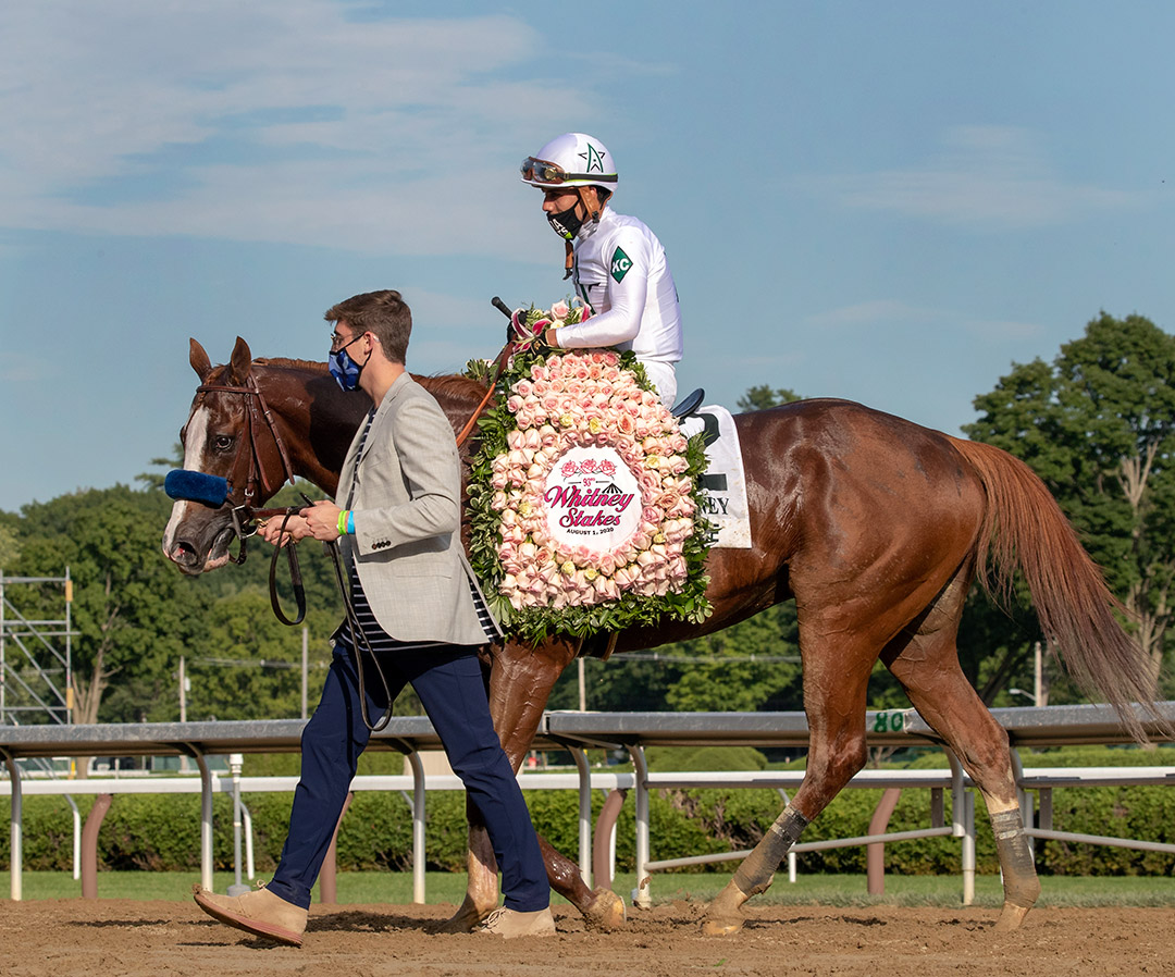 Improbable after winning the Whitney Stakes at Saratoga Race Course