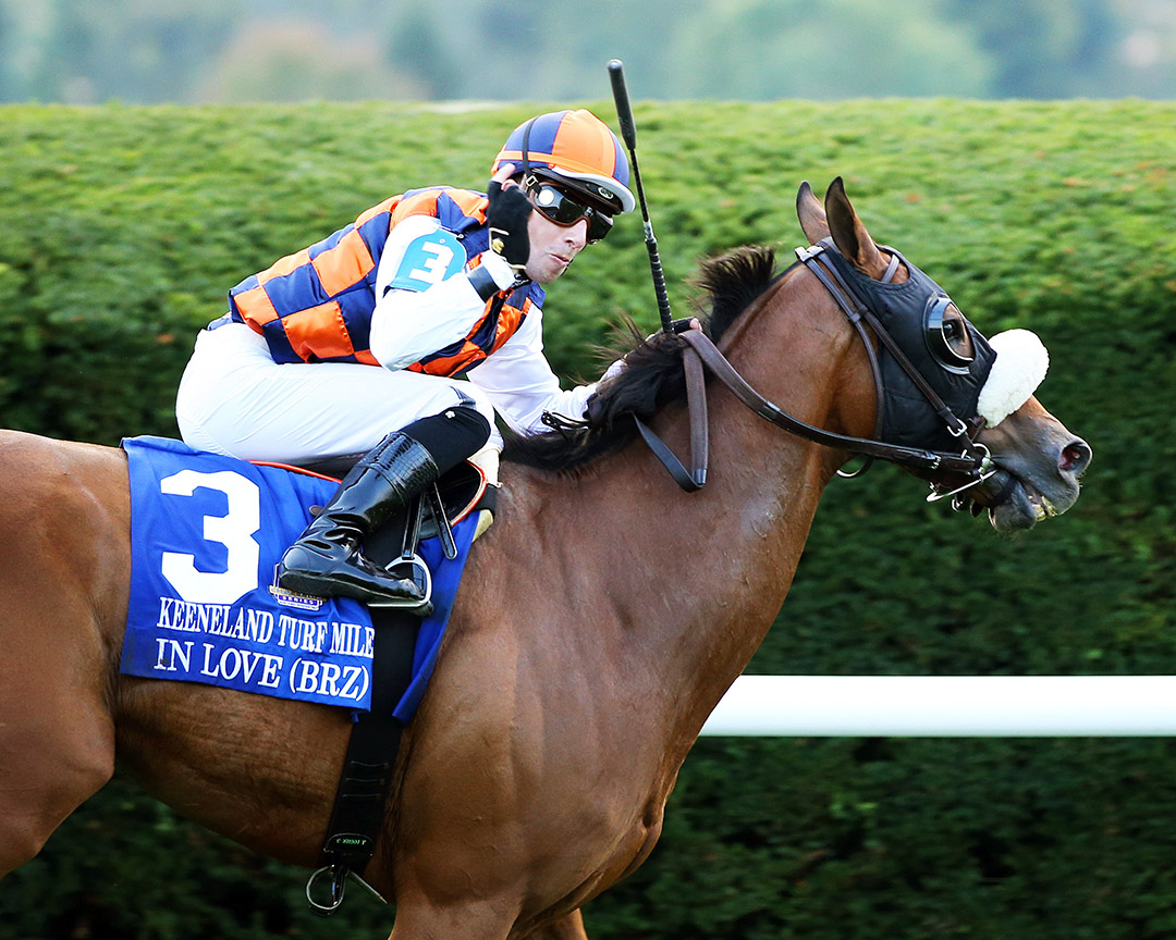 In Love wins the 2021 Keeneland Turf Mile at Keeneland Racecourse