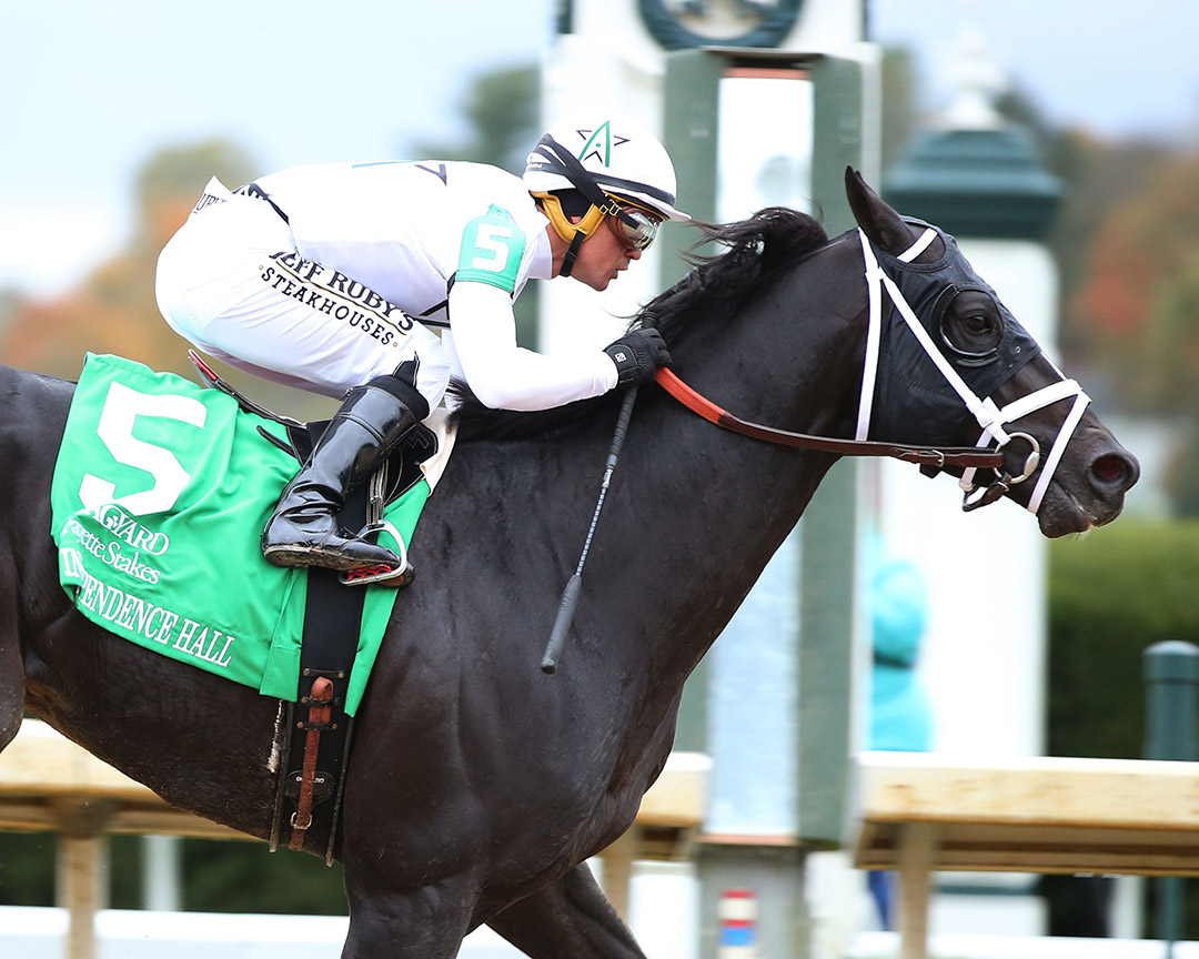 Independence Hall wins the 2021 Fayette Stakes at Keeneland