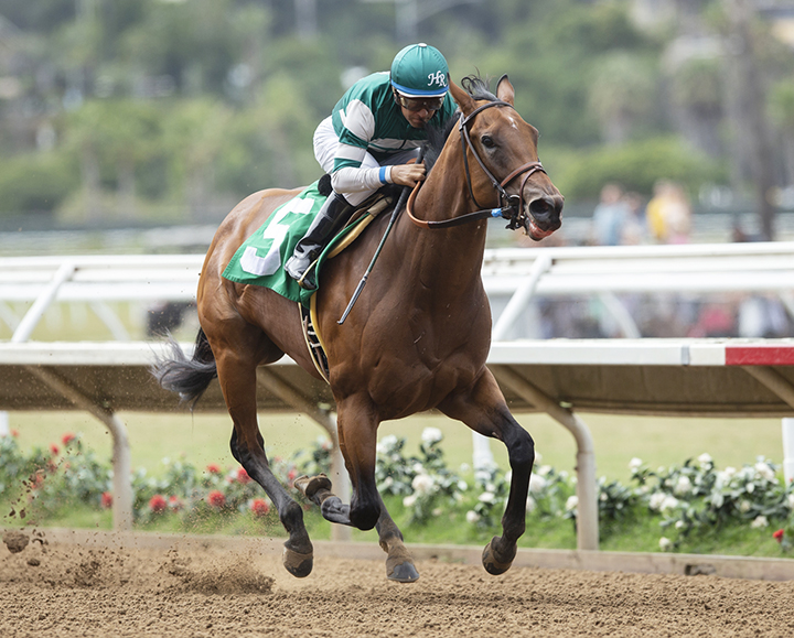 Inspiressa wins an Aug. 11 maiden race at Del Mar