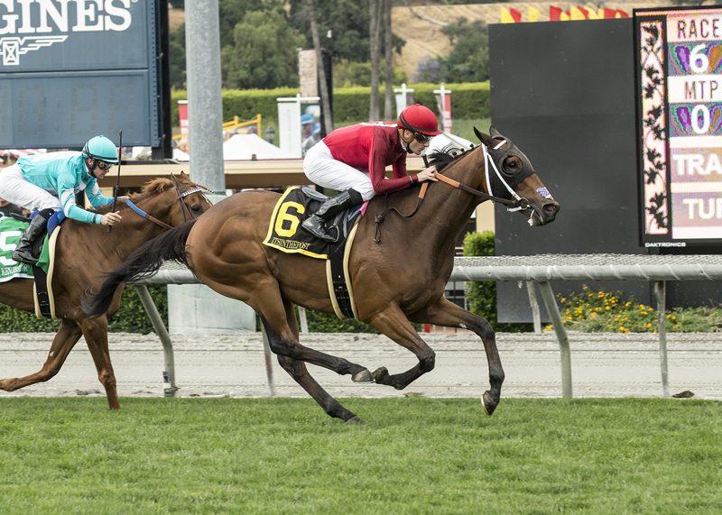 Itsinthepost wins the 2018 Charles Whittingham Stakes