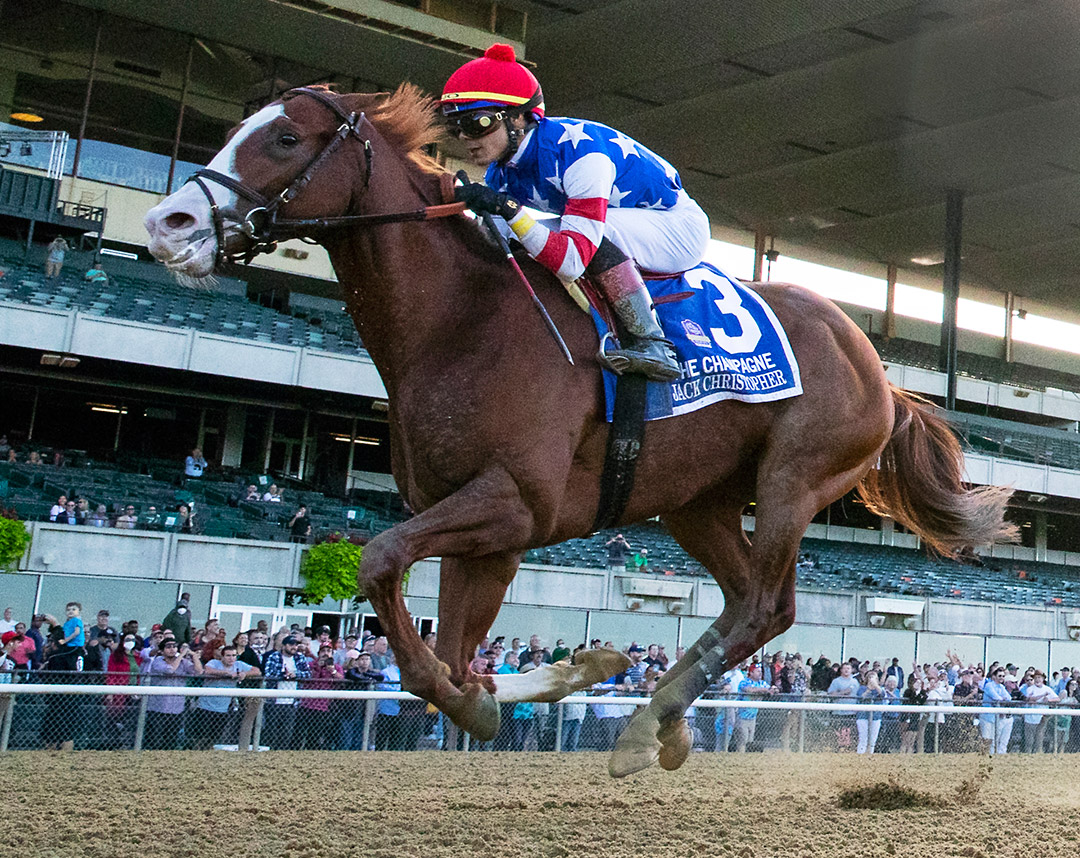 Jack Christopher wins the 2021 Champagne Stakes at Belmont Park