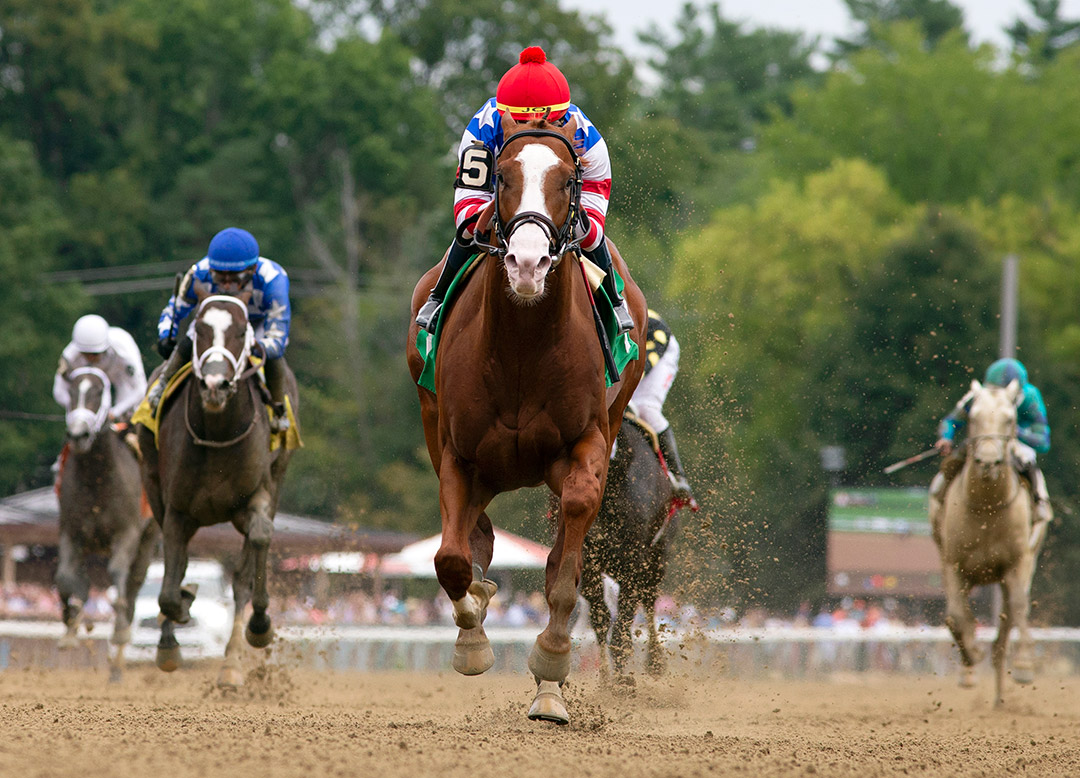 Jack Christopher wins an Aug. 28 maiden race at Saratoga Race Course